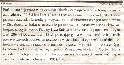 Przemysław Kubis zawiadomienie prokuratury